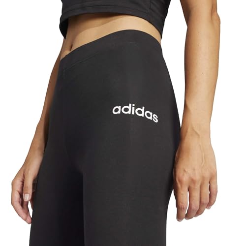 Detalle de adidas Donna Essentials Linear Cotton Leggings Tights – Black/White, M