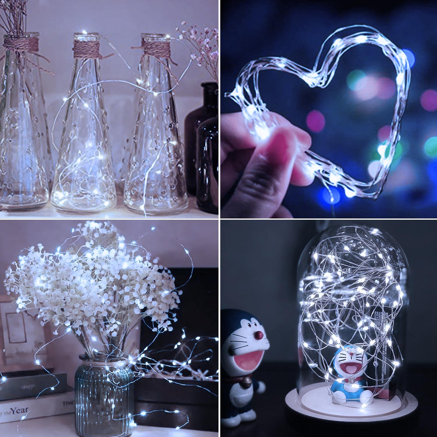 Thumbnail 5 de btfarm 3er LED-Lichterkette mit Batterie, 2 m & 20 LEDs pro Strang (3 Modi, kaltes Weiß)