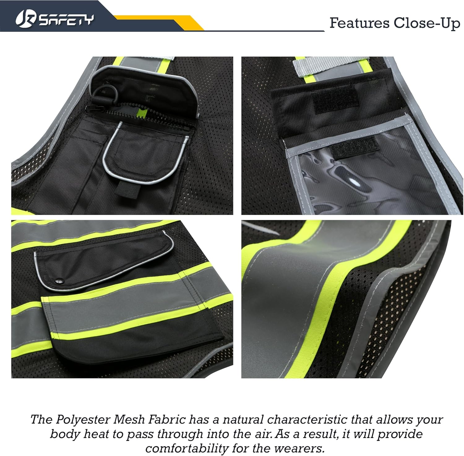 Thumbnail 1 de JKSafety 9-Pocket High Visibility Vest XL