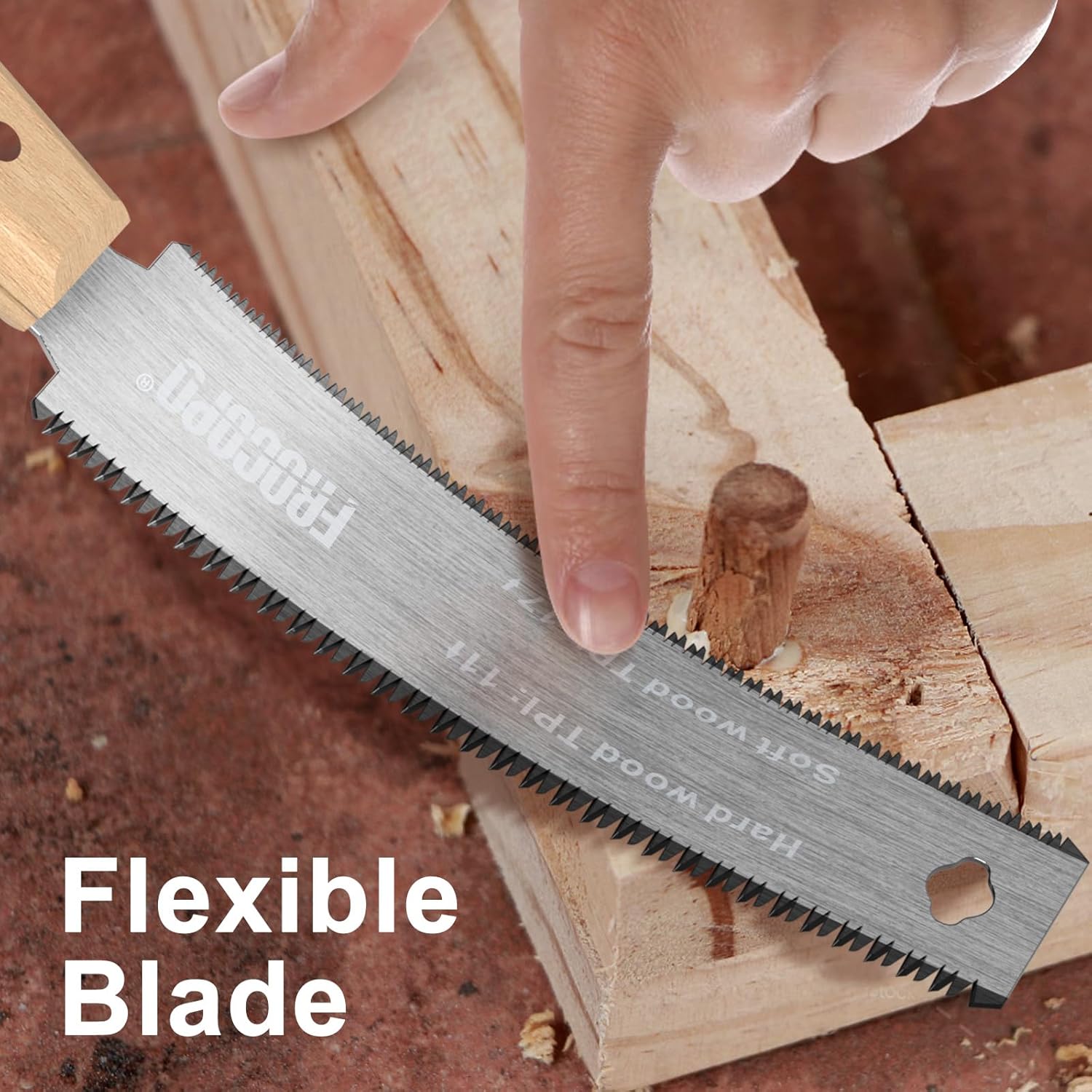 Detalle 2 de Frocopo FRHS6 6-Inch Pull Saw, Double-Edge Blade with 17/11 TPI