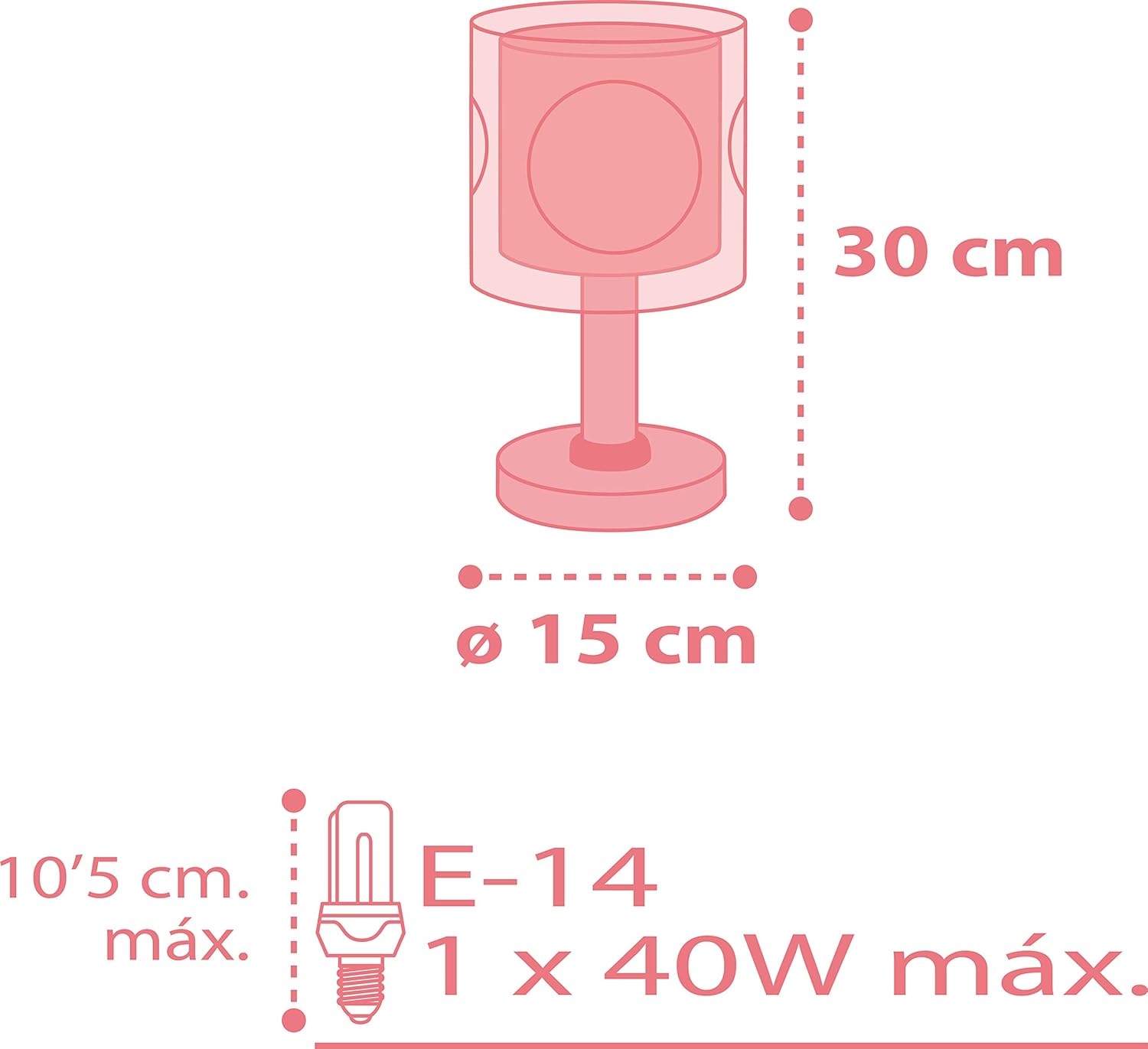 Thumbnail 6 de Dalber Kinder Tischlampe Tänzer Rosa Sweet Dance Rose – 15 x 15 x 30 cm
