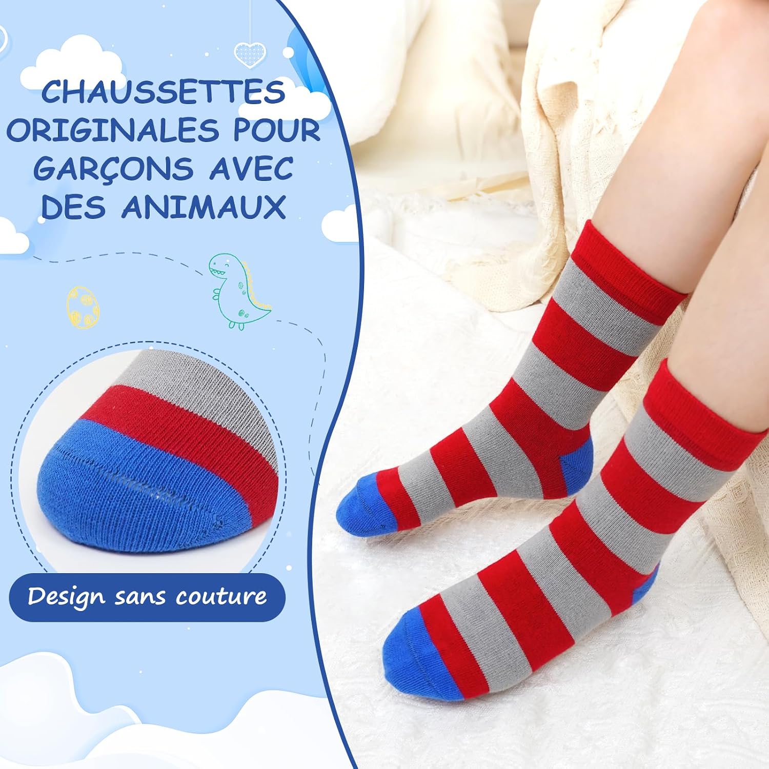 Detalle 2 de Chaussettes LOFIR coton garçons 5 paires