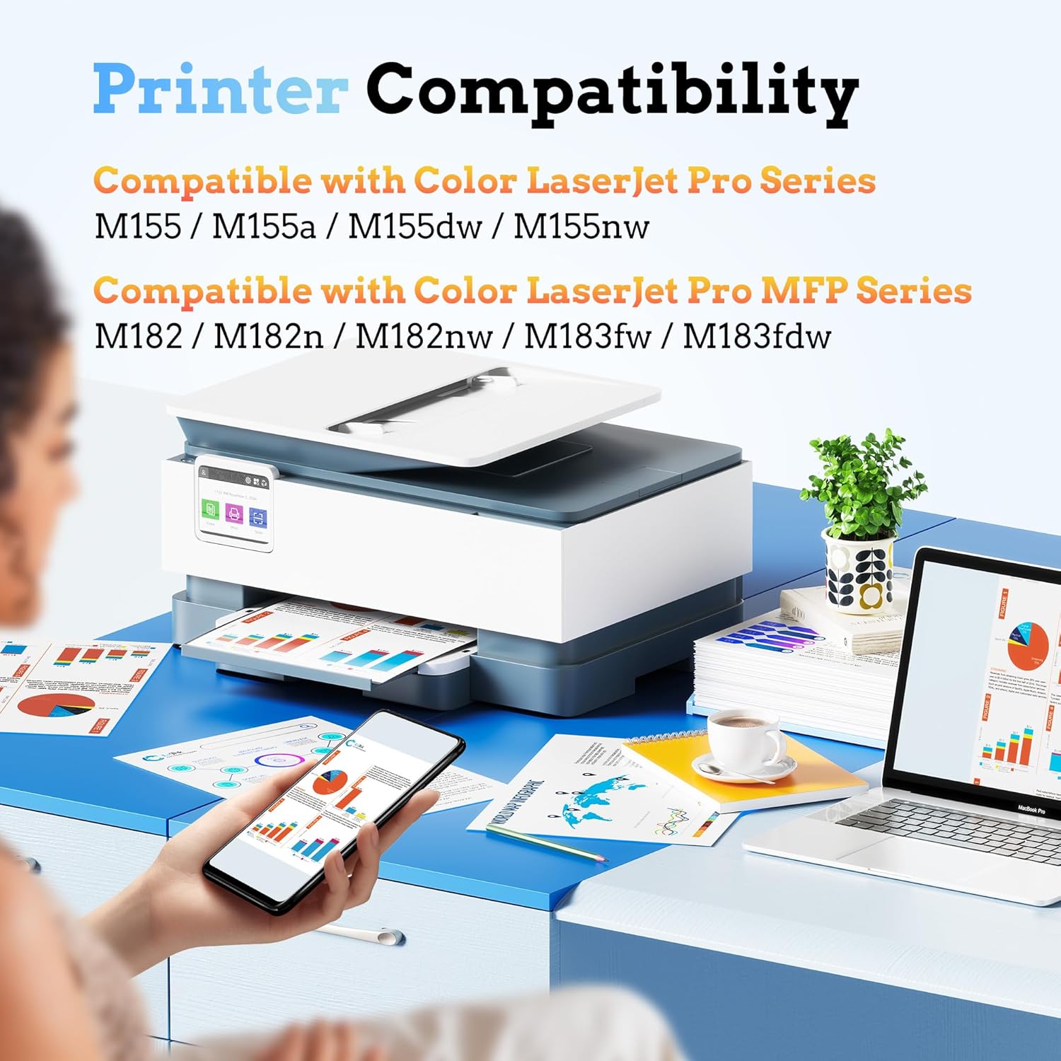 Thumbnail 1 de LxTek 216A con chip (4-pack) compatibile HP W2410A/W2411A/W2412A/W2413A per HP Color LaserJet Pro MFP M183fw/M182