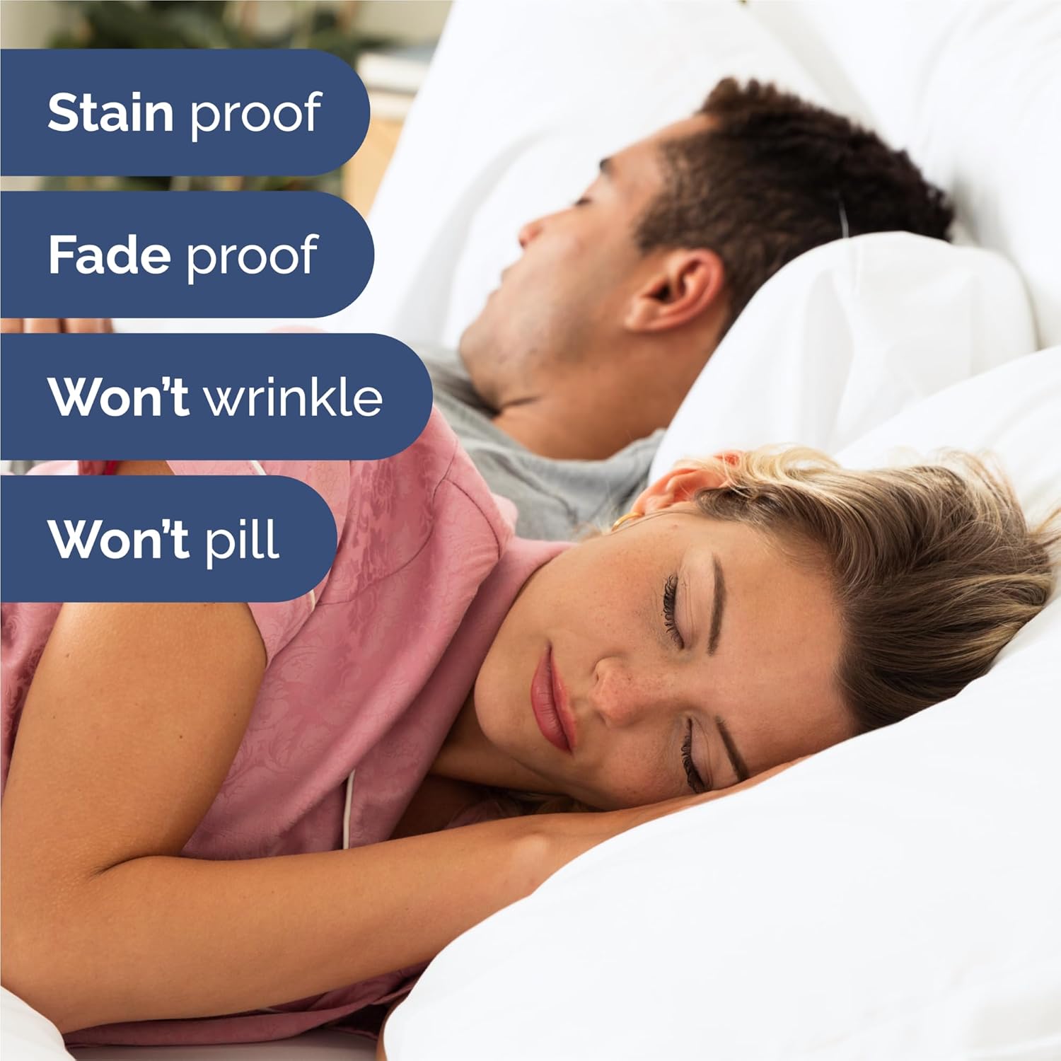 Thumbnail 4 de Split King Sheets Set (7-Piece) by CGK Unlimited — 4 Pillowcases, 1 Flat & 2 Fitted Sheets in White