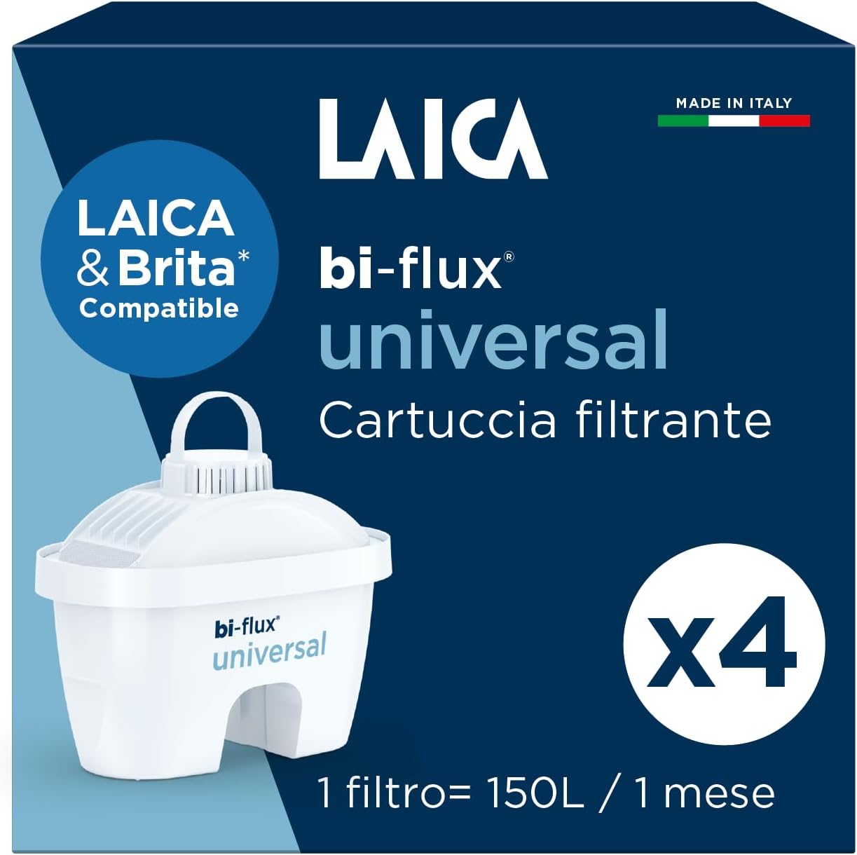 Thumbnail 6 de LAICA bi-flux 6 Filtri Acqua – Riduce Cloro, Calcare e Metalli Pesanti