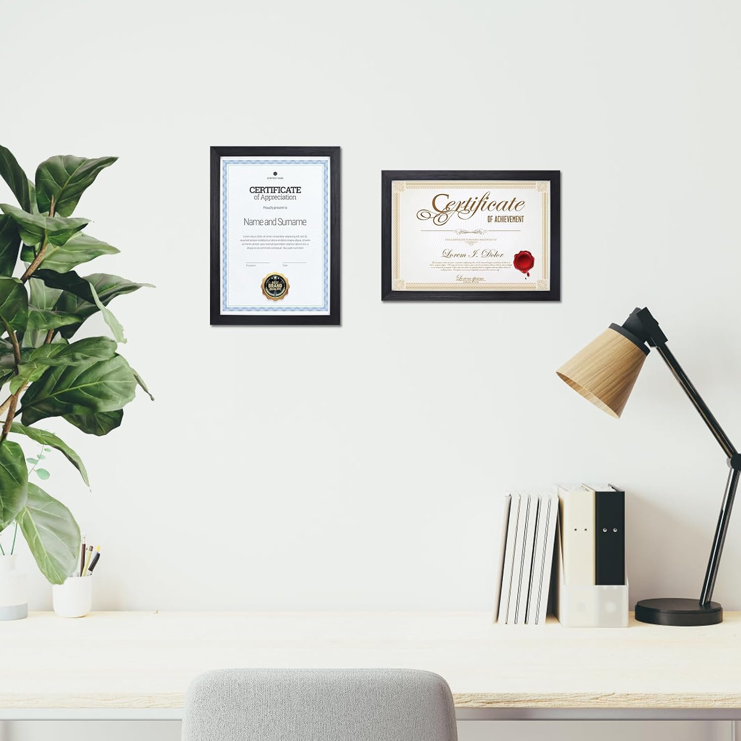 Detalle de Giftgarden 12 Pack A4 Black Photo Frames – versatile display for photos, certificates and artwork