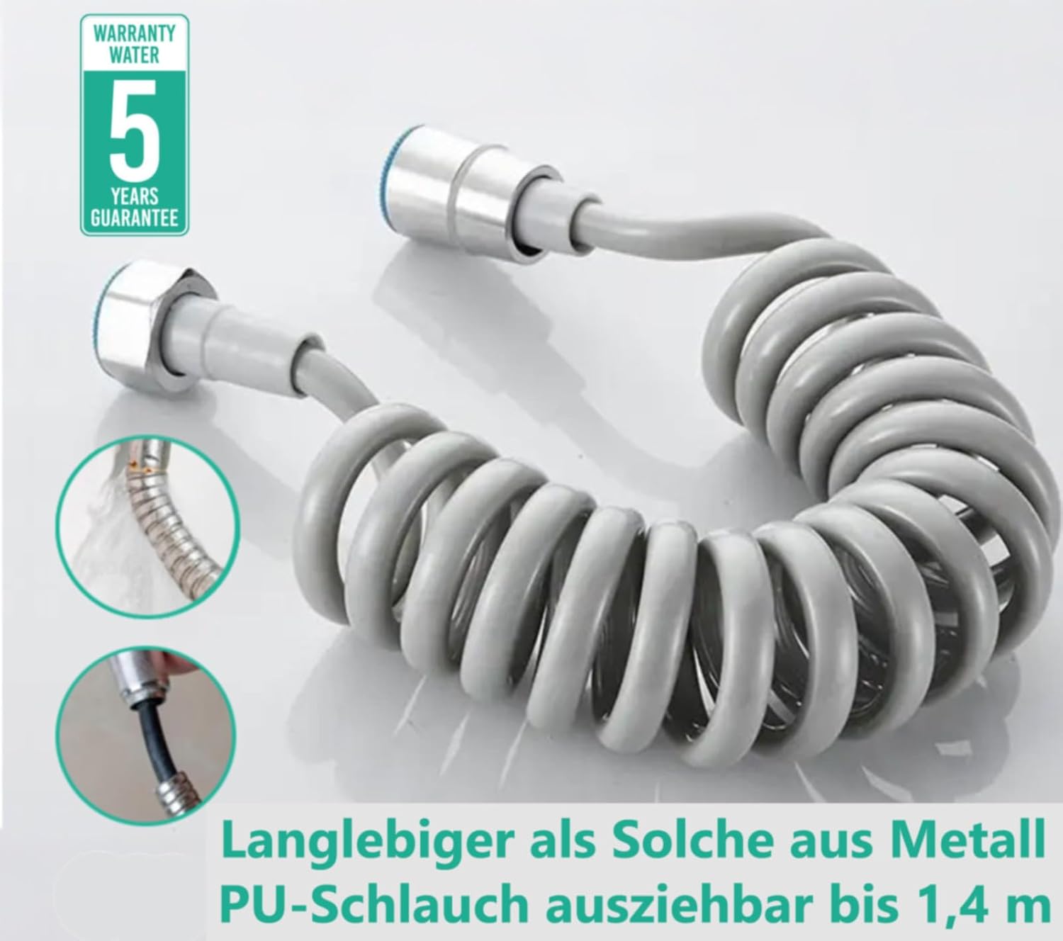 Detalle de Chill House Kit doccetta per bidet in acciaio inox 304 con doccino e rubinetto 2 vie, idroscopino ad alta pressione