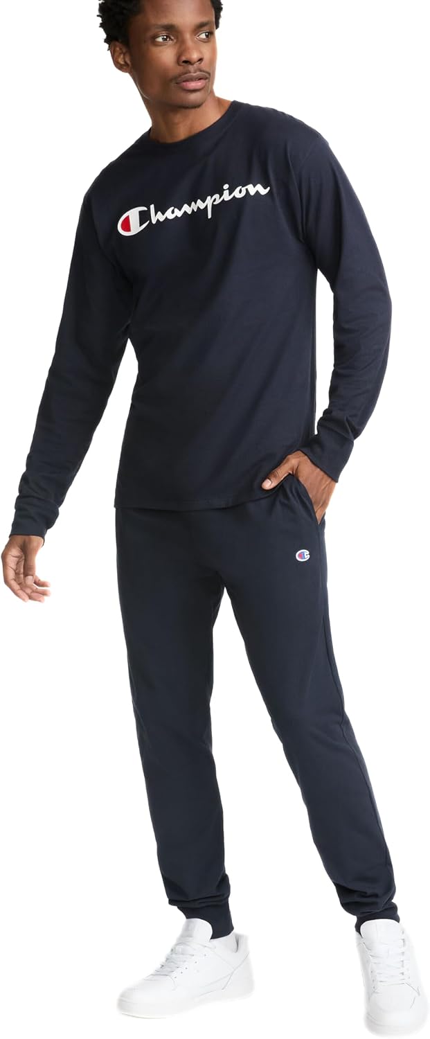 Detalle de Champion Men's Joggers, Everyday Cotton, Lightweight Lounge Knit Pants for Men (31" Inseam)