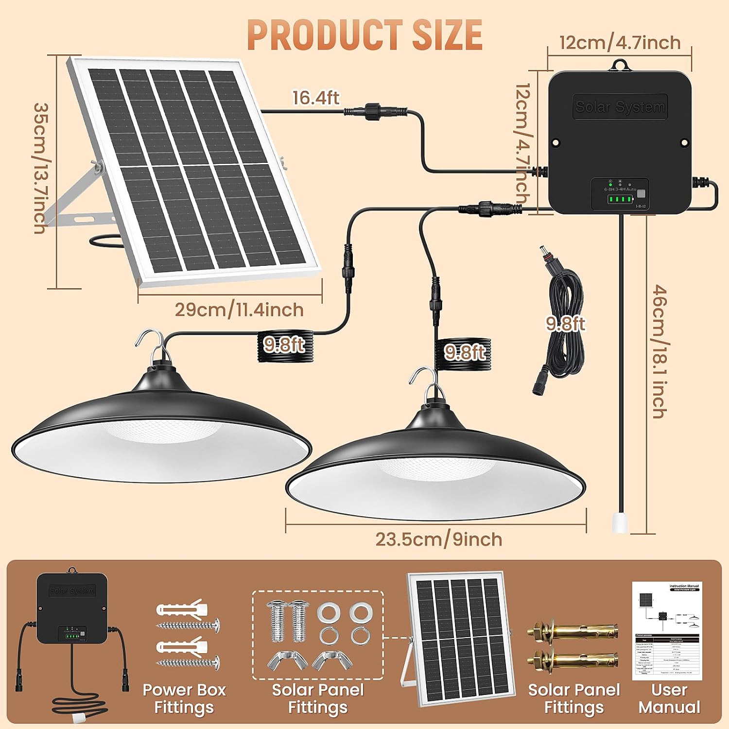 Thumbnail 6 de APILAB DP050AW Solar Shed Light, Dual Pendant, 2000 Lumens, 3000K