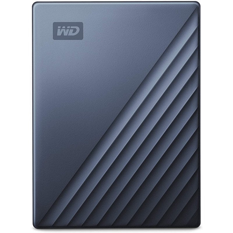 Detalle de WD My Passport Ultra 4TB USB-C Plata: almacenamiento portátil seguro y compacto