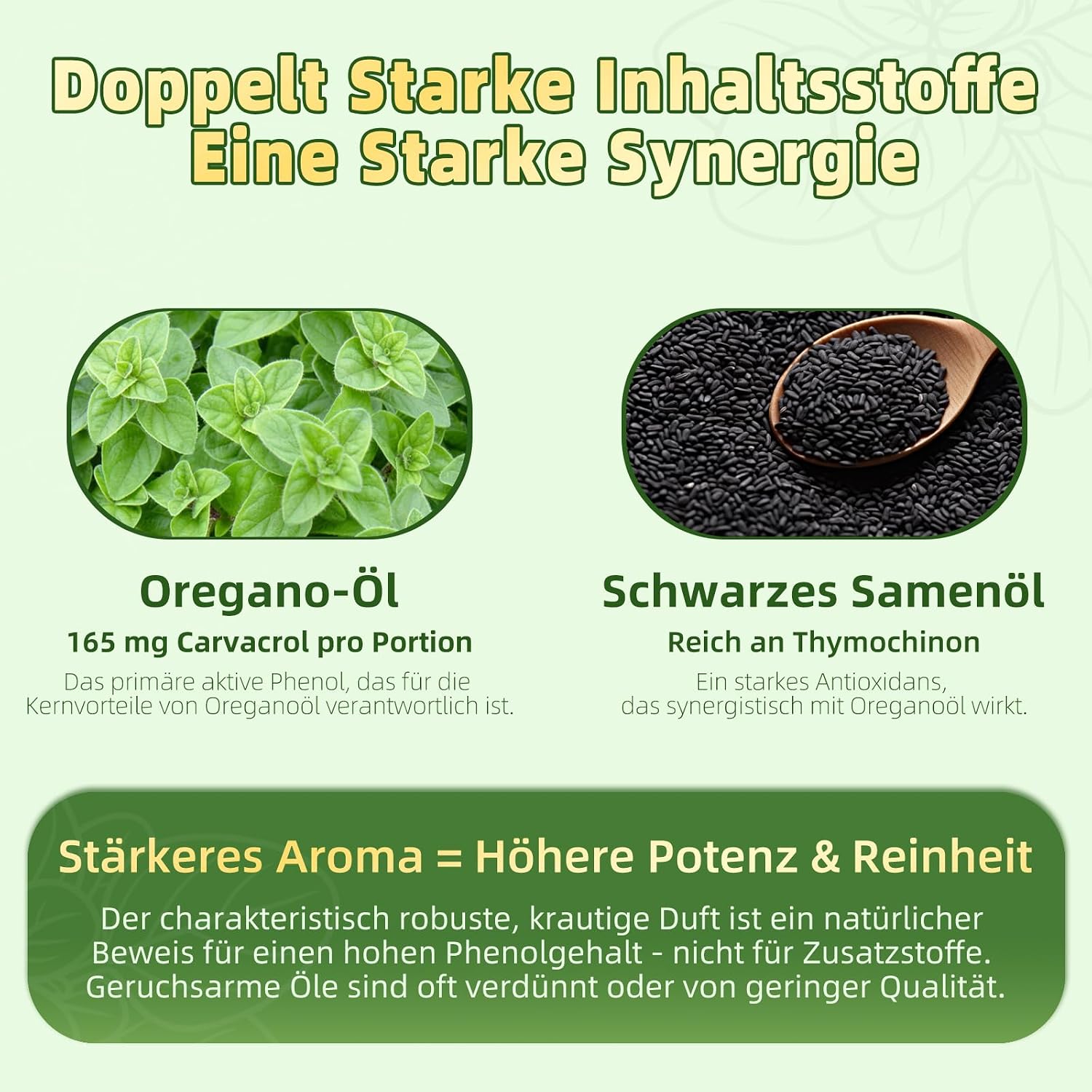 Thumbnail 1 de Oregano Öl Kapseln 6000 mg (2-in-1 Oregano & Schwarzkümmelöl) – 180 Softgels, vegan, gluten- & laktosefrei