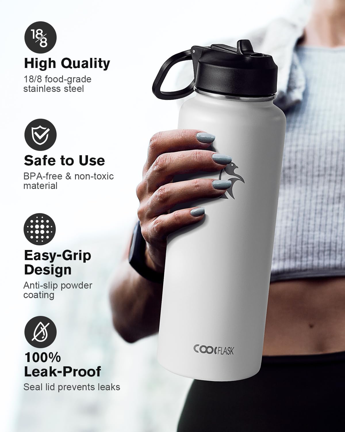 Thumbnail 2 de Coolflask 1.2L Insulated Water Bottle with Straw