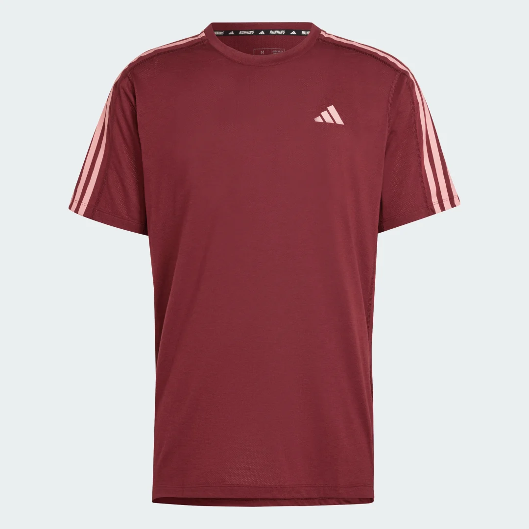Thumbnail 3 de Camiseta Adidas Own the Run 3 bandas en color Burgundy
