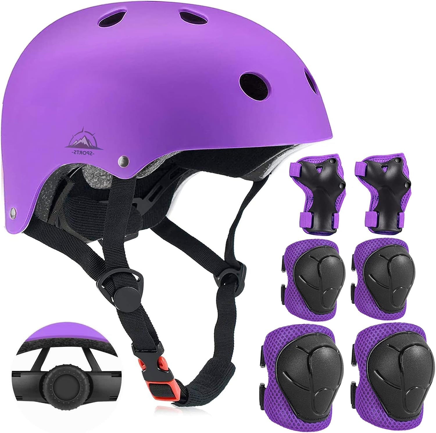 Thumbnail 6 de TCCVANAS Adjustable Kids Helmet Set with Knee, Elbow and Wrist Pads