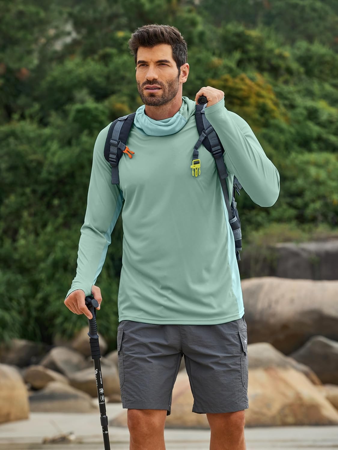 Thumbnail 6 de PINSPARK Men's Sun Protection Hoodie with Mask UPF 50+ UV Long Sleeve Shirt
