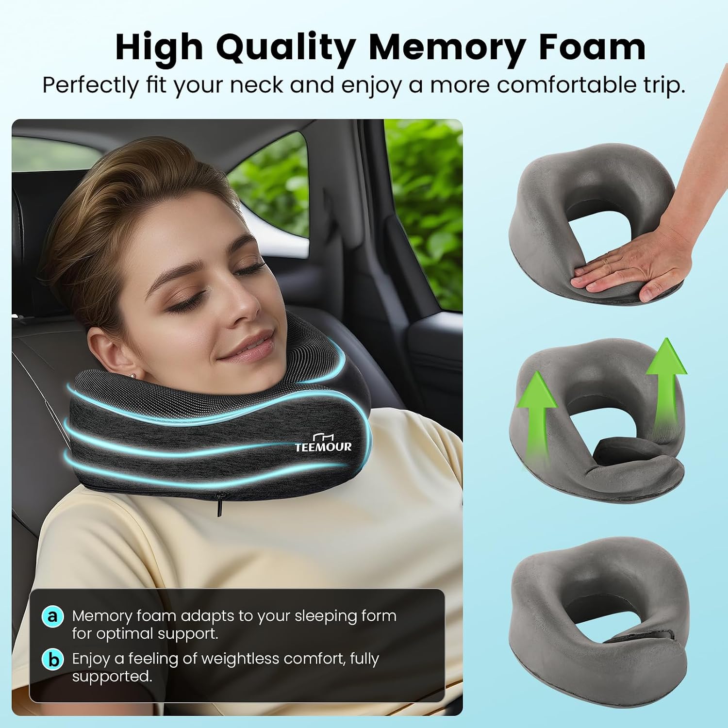 Thumbnail 3 de Memory Foam Travel Pillow 360° Neck Support