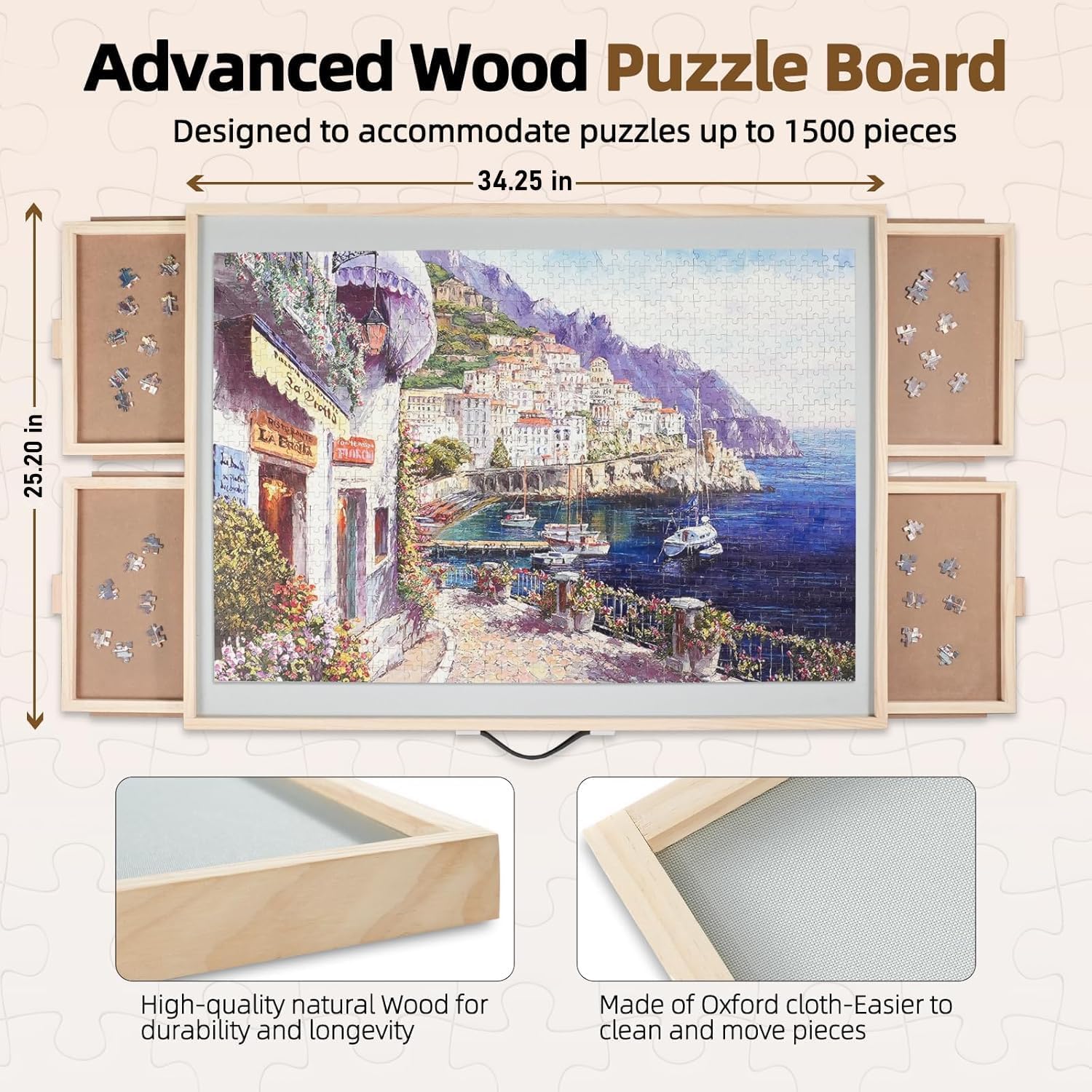 Thumbnail 1 de ALL4JIG 1500 Pieces 2-in-1 Tilting & Rotating Puzzle Board for Adults
