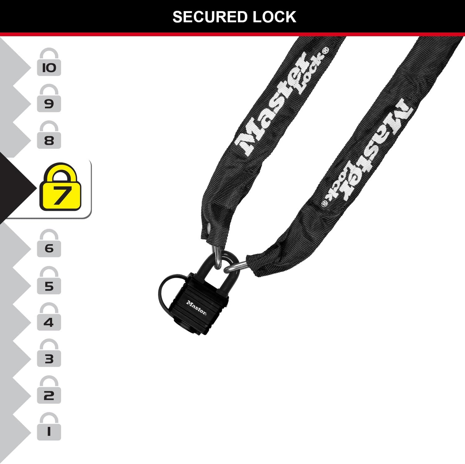 Thumbnail 2 de Master Lock 8390EURDPRO Lucchetto Bici con Catena 90 cm – Sicurezza affidabile per bici elettriche e corsa