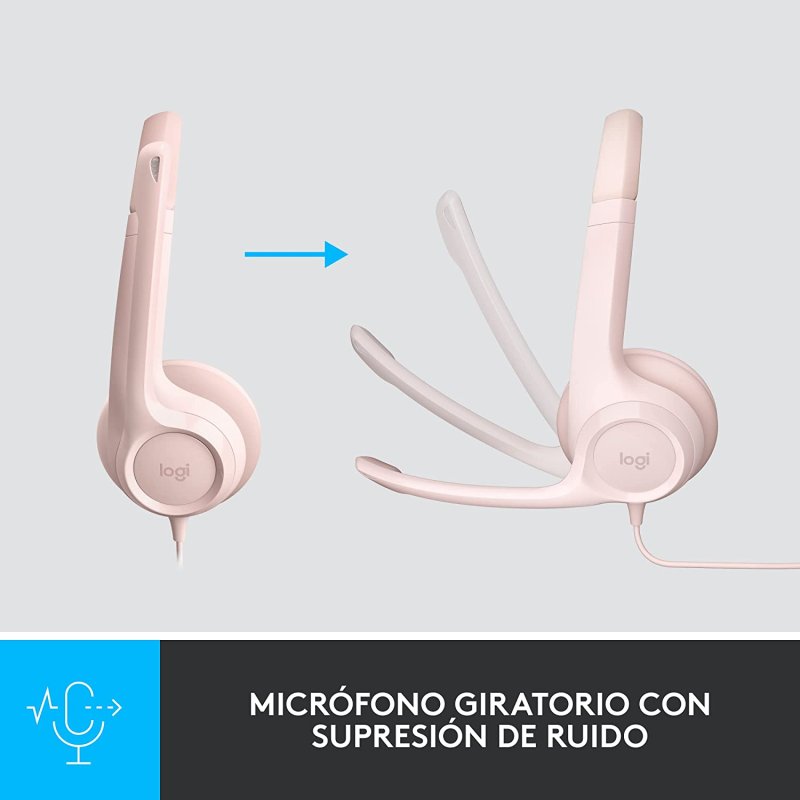 Thumbnail 1 de Logitech H390 Auriculares con supresión de ruido, rosa