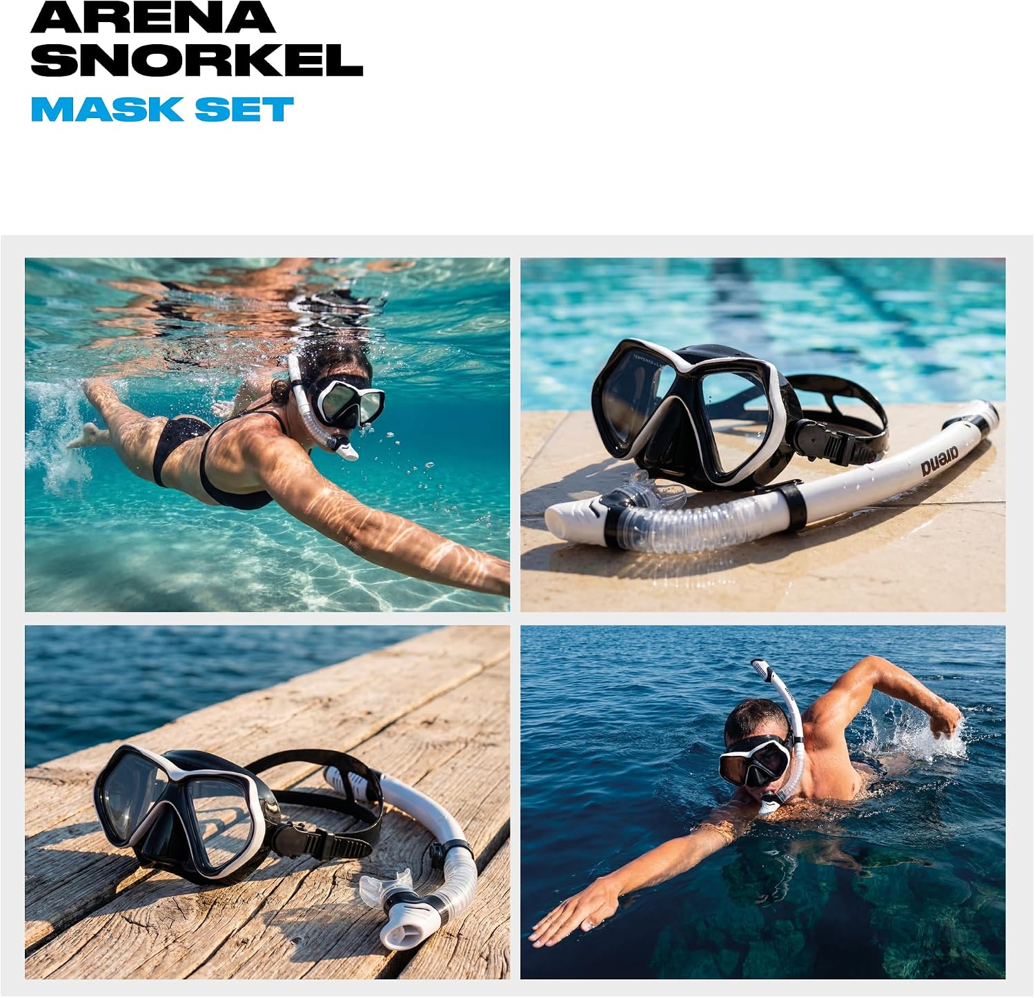 Detalle de Set Maschera e Boccaglio Adulti per Snorkeling – Comfort e Anti-Infiltrazioni in Silicone Ipoallergenico
