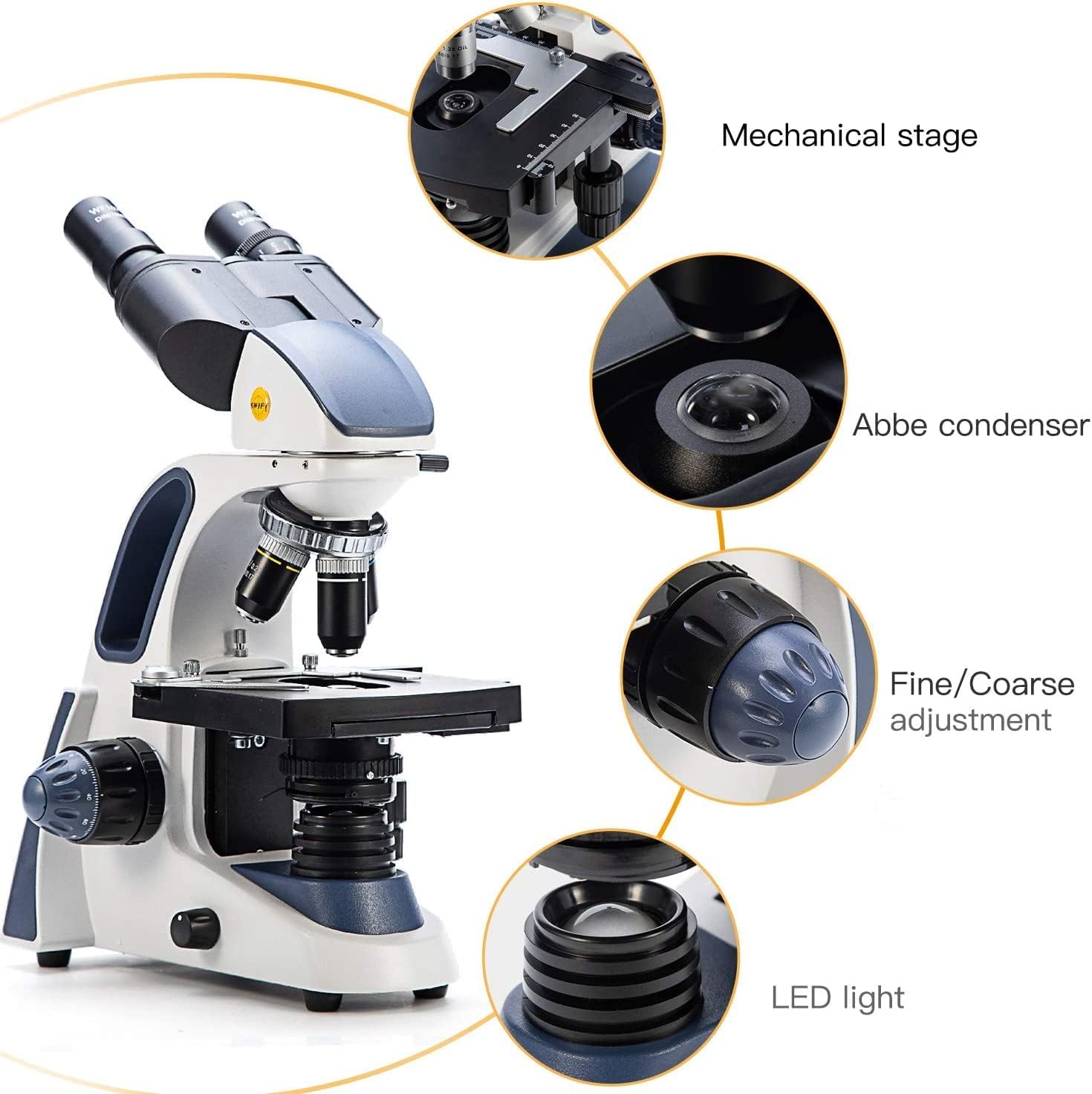 Thumbnail 4 de SWIFT SW380B Professional Binocular Compound Microscope — 40X to 2500X