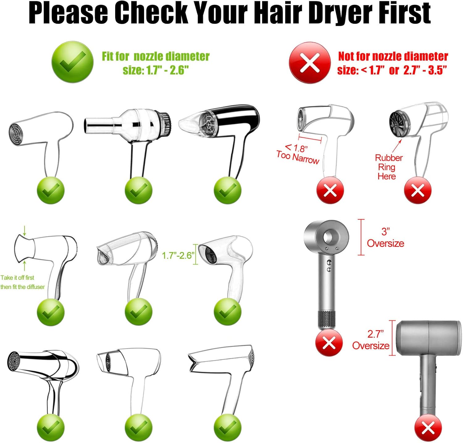 Detalle 2 de Hairizone Universal Haar-Diffusor für Locken & Wellen – passend für Föhndüse D = 1,7–2,6