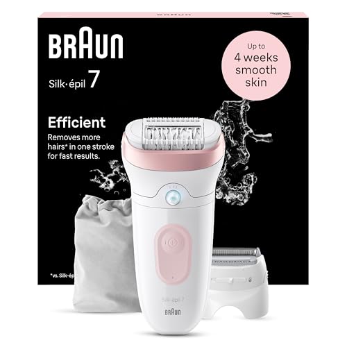 Detalle de Braun Silk-épil 7 7-030 (Blanco/Flamenco) depiladora eléctrica para uso en seco y en mojado