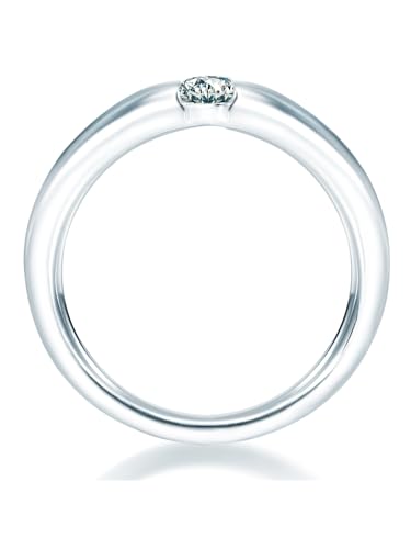 Detalle de Trilani plata de ley 925 con circonita: sortija solitario elegante
