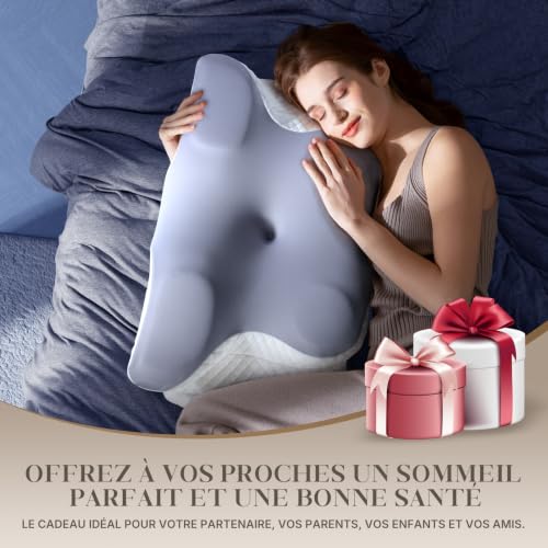 Thumbnail 6 de Oreiller Ergonomique Cervical Nuvellina – Mousse à mémoire Papillon, 2 hauteurs interchangeables