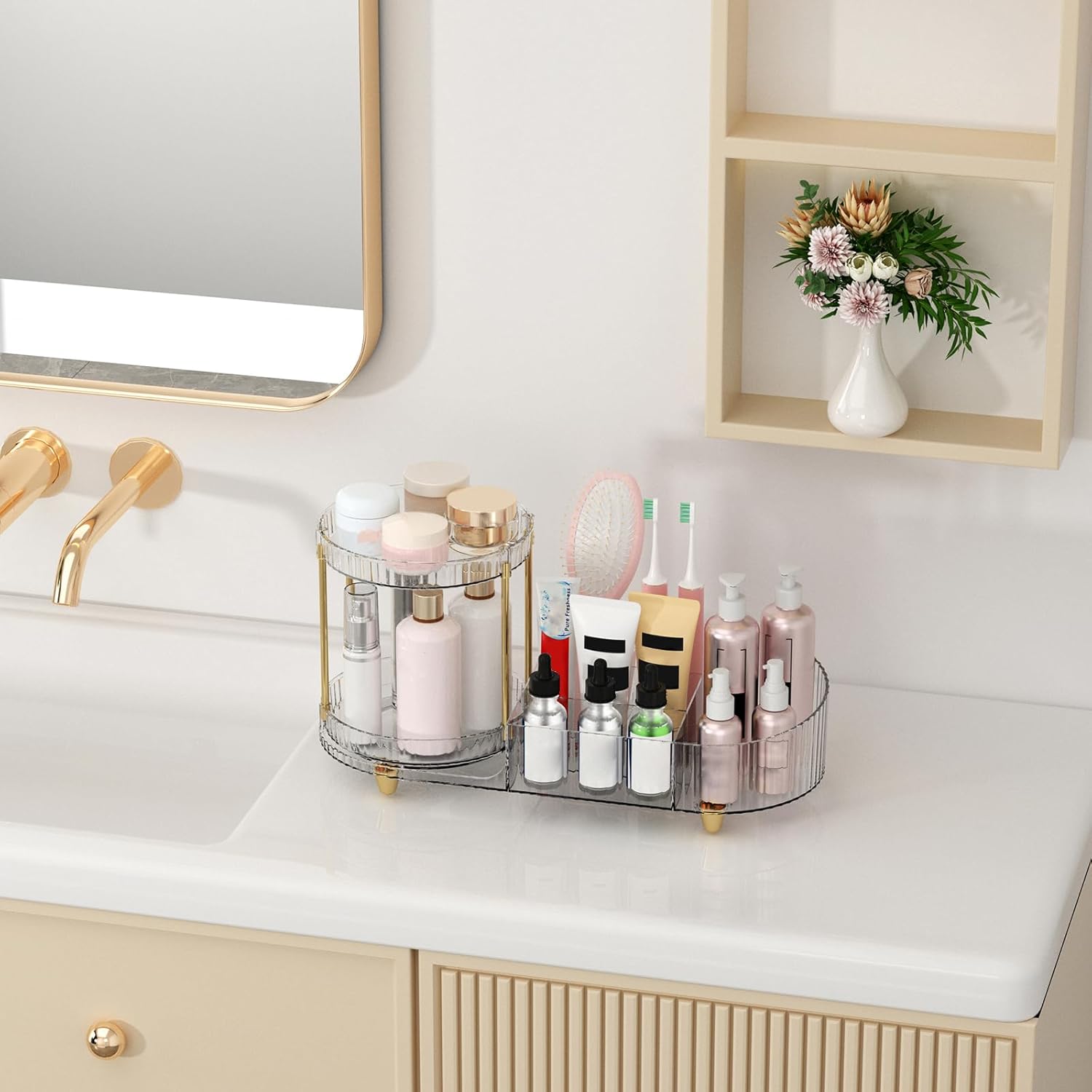 Thumbnail 4 de Makeup Organizer Countertop Rotating 5‑Compartment