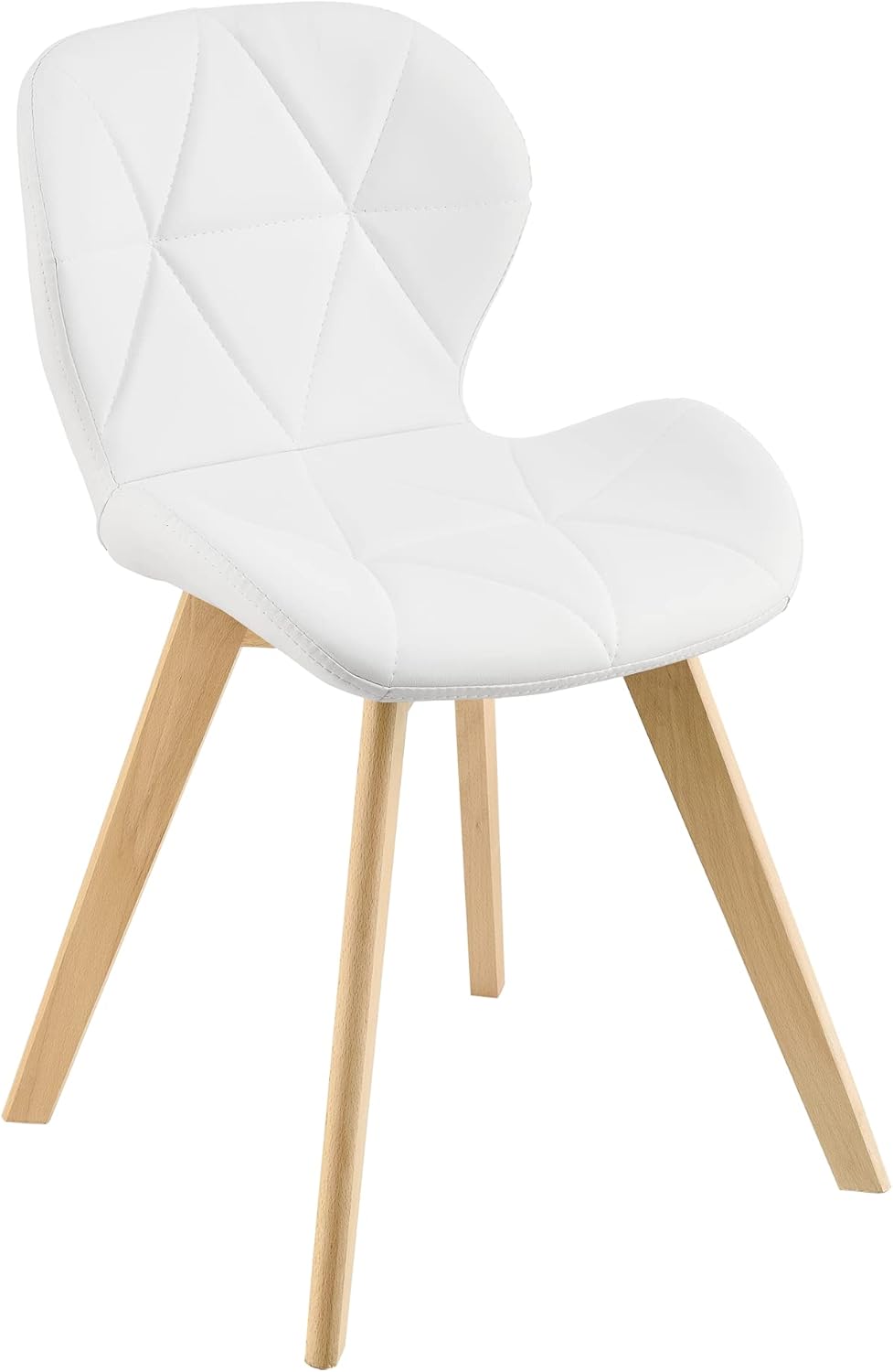 Thumbnail 3 de [en.casa] Set 2 Sedie con Rivestimento in Similpelle Trapuntata e Gambe in Legno di Faggio – Bianco