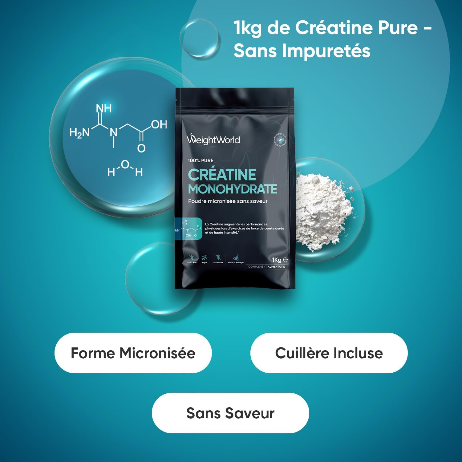 Detalle 2 de WeightWorld Creatine Monohydrate 1 kg đź§Ş