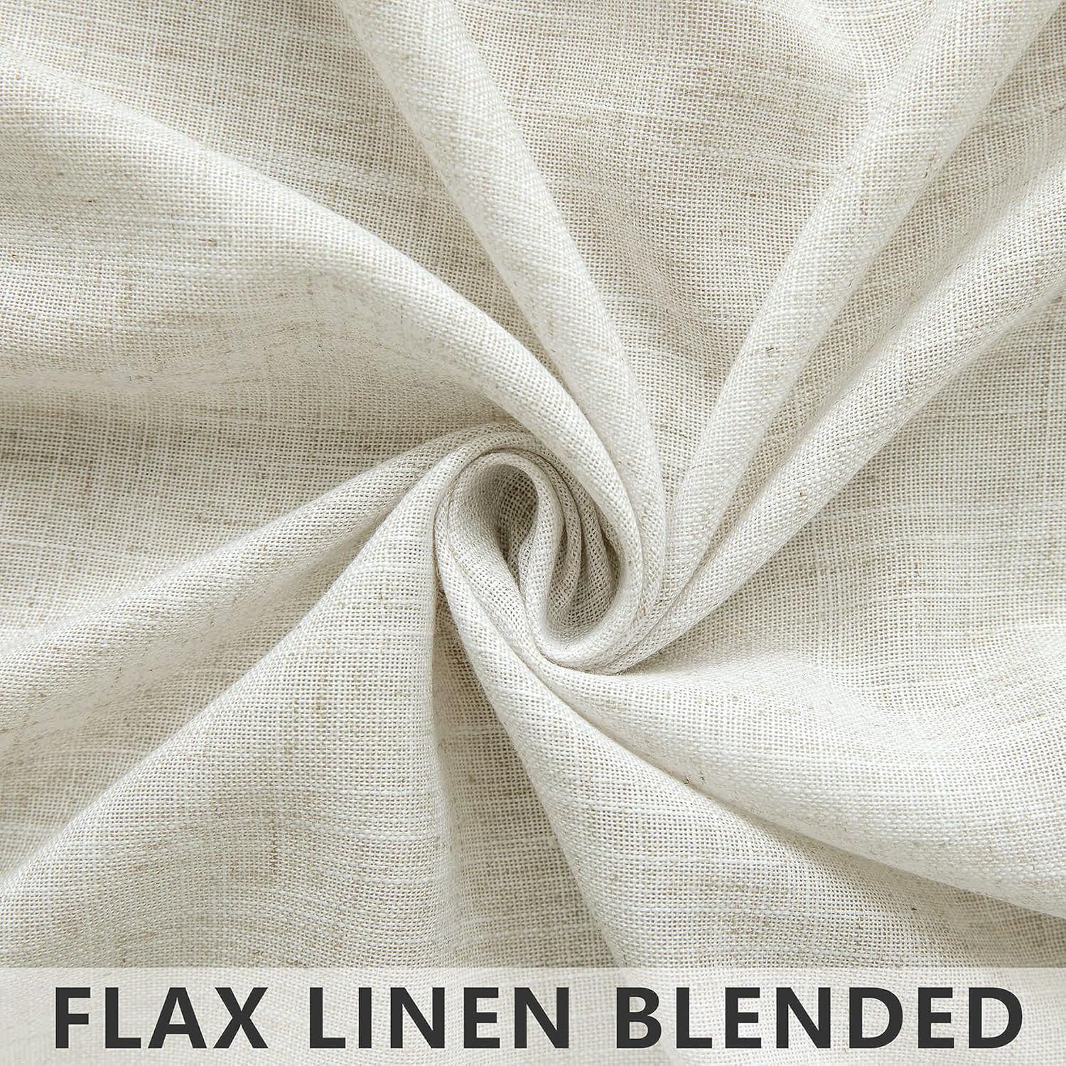 Thumbnail 5 de Mrs.Naturall Linen Curtains 102-Inch Long, 2-Panel Set in Ivory Cream – Light Filtering Semi-Sheer, Rod Pocket