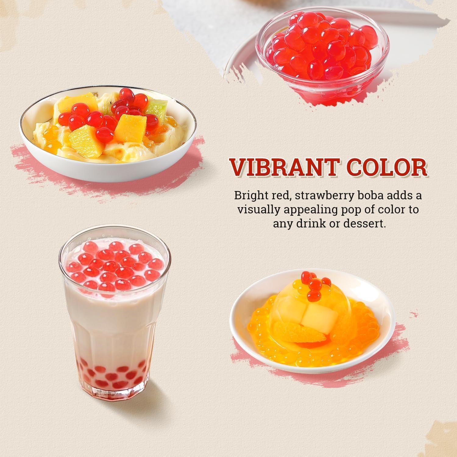 Thumbnail 3 de Soeos Mango Popping Boba, 1.2 kg Jar for Bubble Tea and Desserts