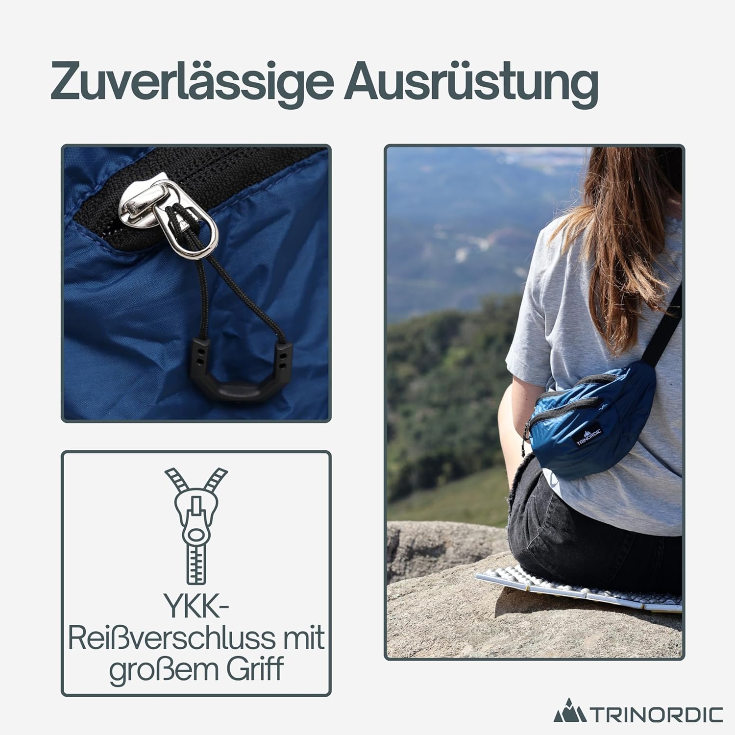 Thumbnail 4 de Trinordic 2L Multipocket EDC Bauchtasche – wasserabweisendes Nylon mit YKK-Reißverschlüssen, verstellbarer Gurt (unisex)
