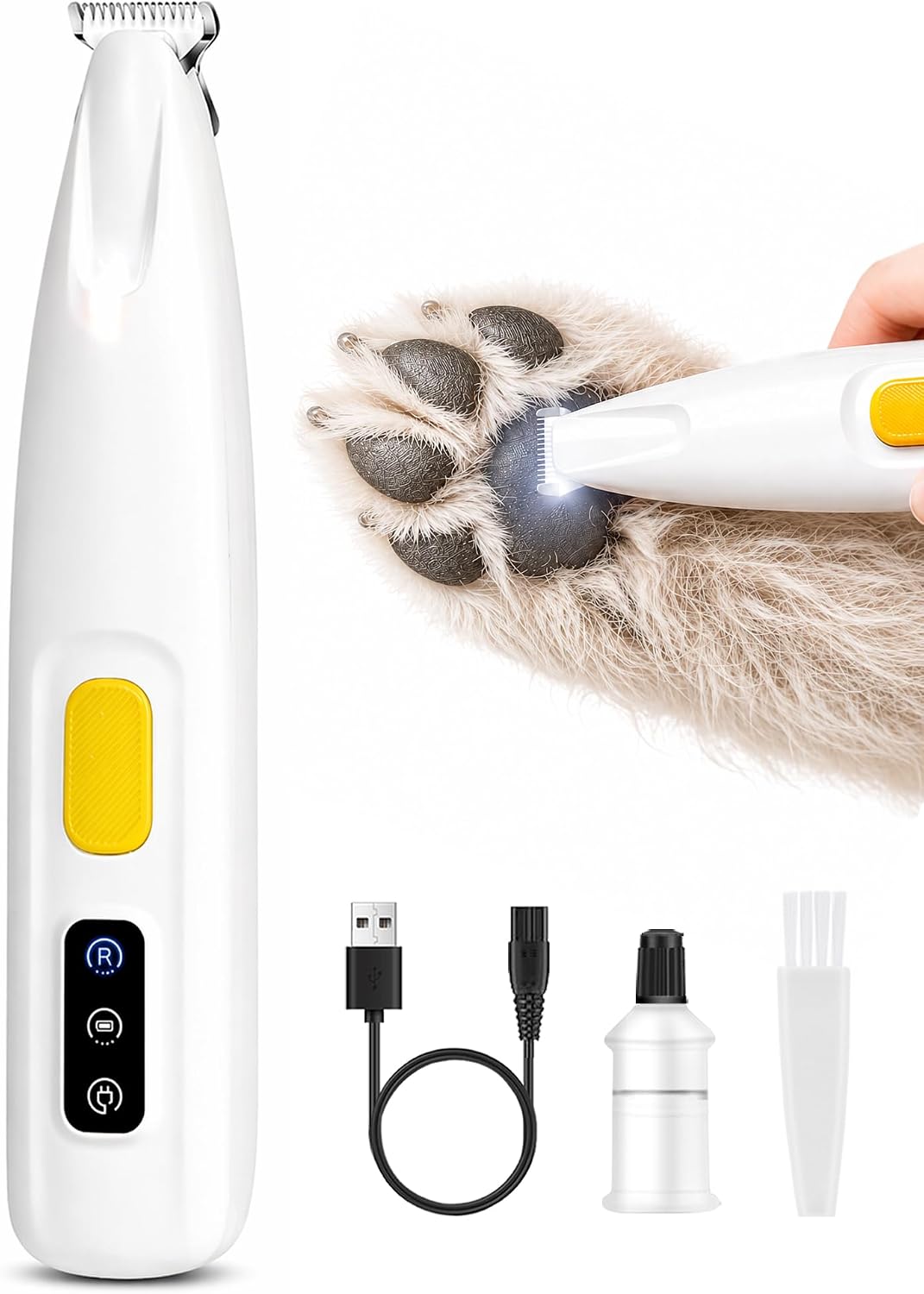 Detalle de FURBONA Upgraded Dog Paw Trimmer with LED Light and 18 mm Blade