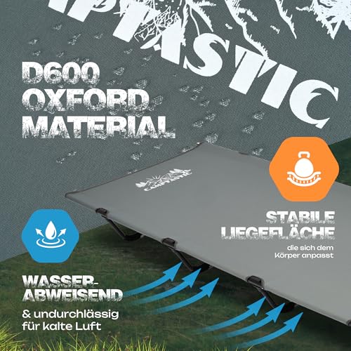 Detalle de Camptastic Feldbett XXL 200x80x19 cm – Ultraleicht, kompakt und robust