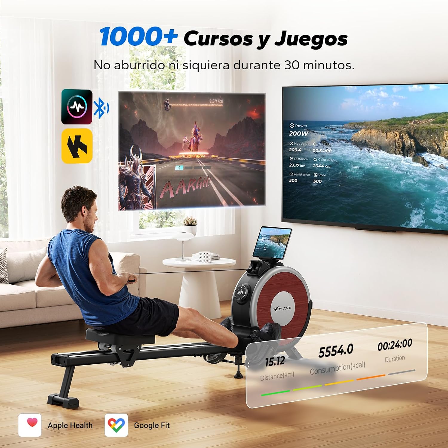 Detalle 2 de MERACH Q1S Pro Máquina de remo 16 niveles