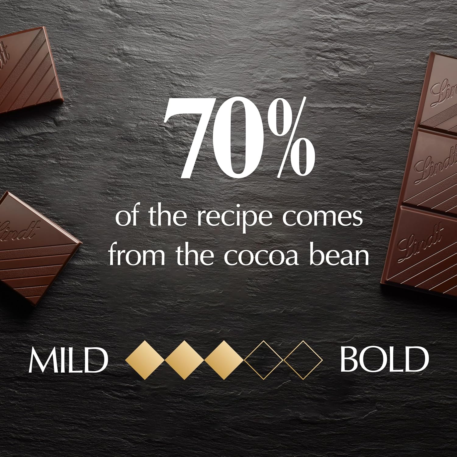 Detalle 1 de Lindt EXCELLENCE 70% Cocoa Dark Chocolate Bars, 3.5 oz, 4-Count