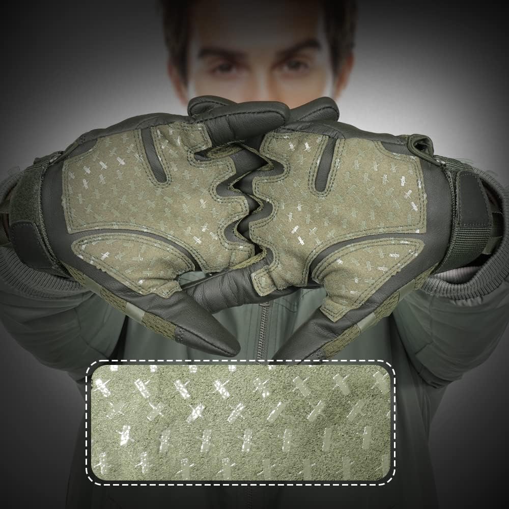 Detalle 1 de WTACTFUL B36 Tactical Gloves, Green Small, Touchscreen and Reinforced Palm