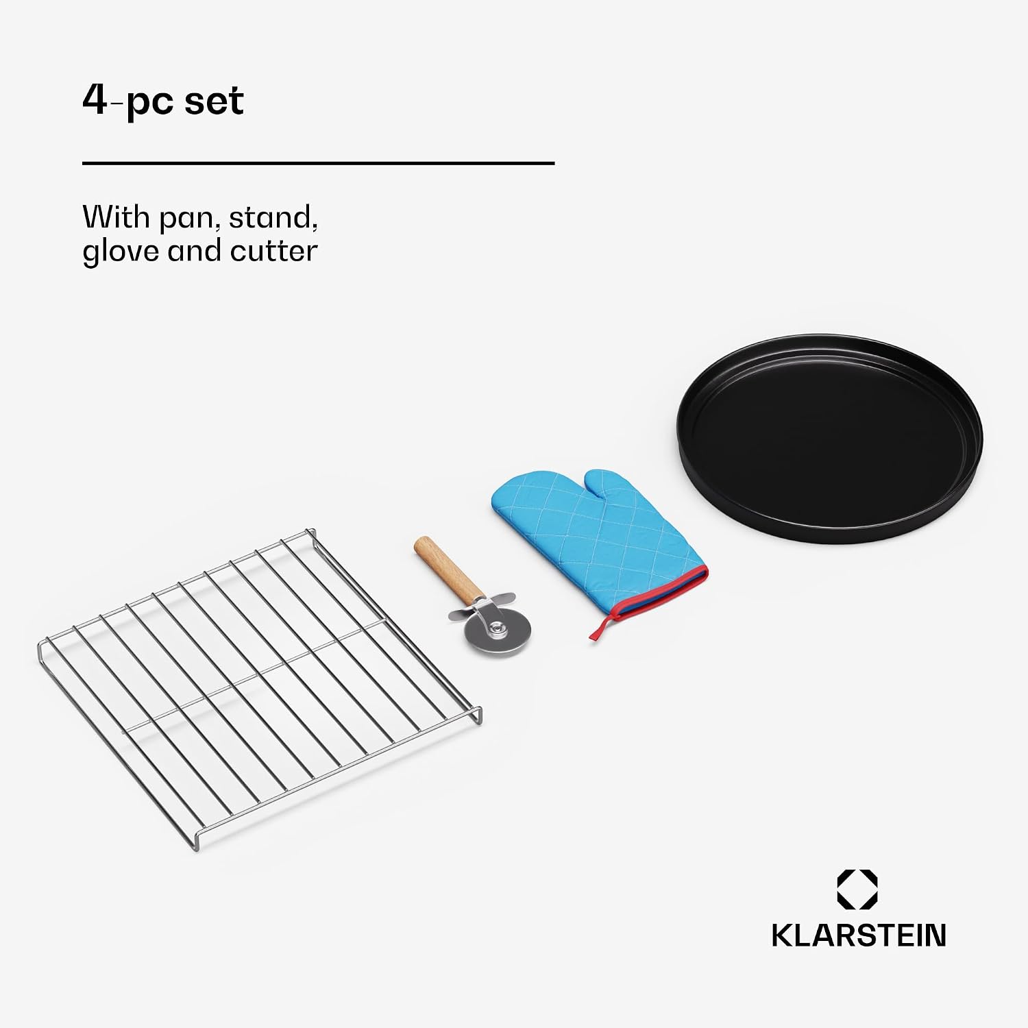 Detalle 2 de Klarstein HEA8-PizzaFornoAcces Pizza Oven Accessory Set with Pan, Glove & Stand