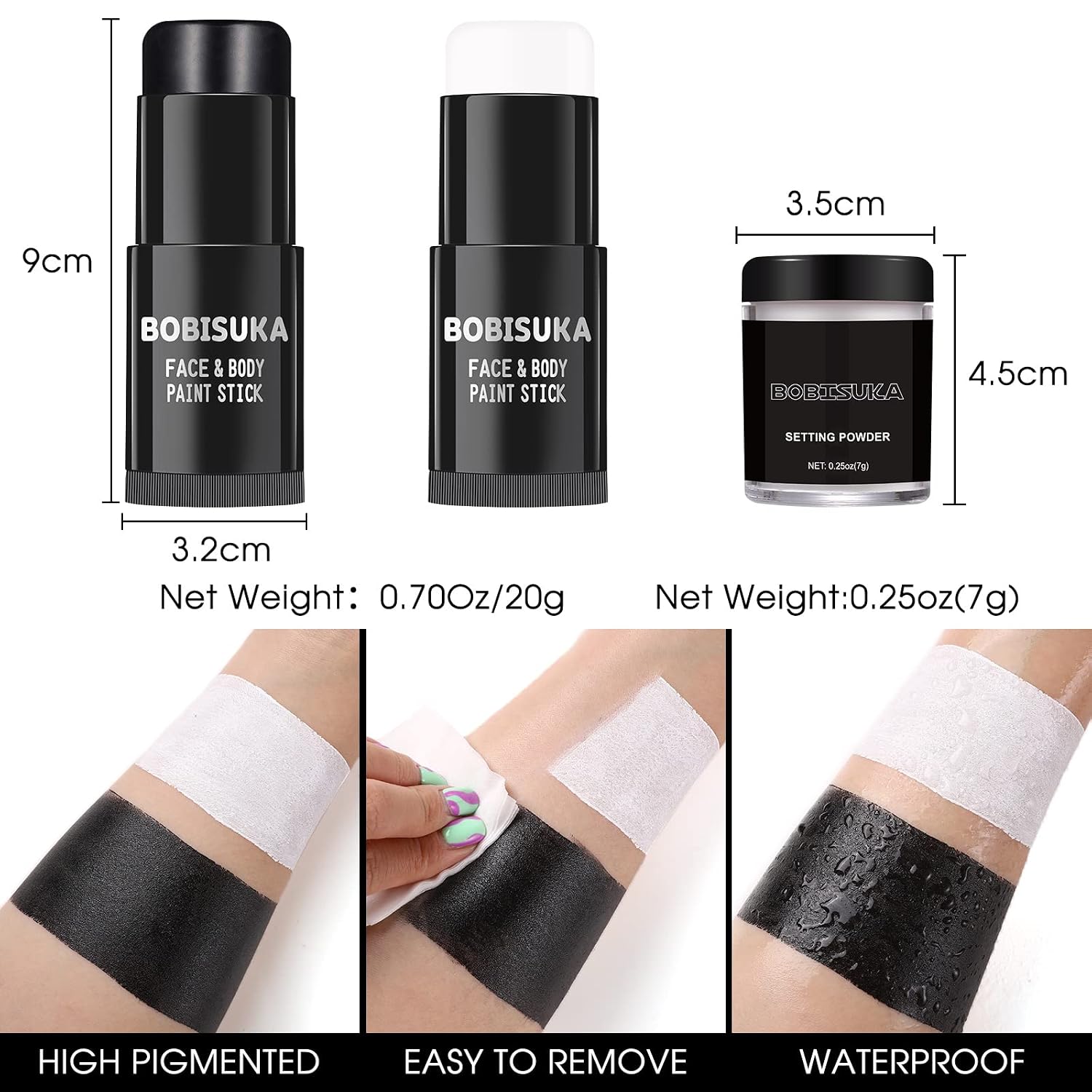 Detalle de BOBISUKA Face Paint Stick Set with Setting Powder