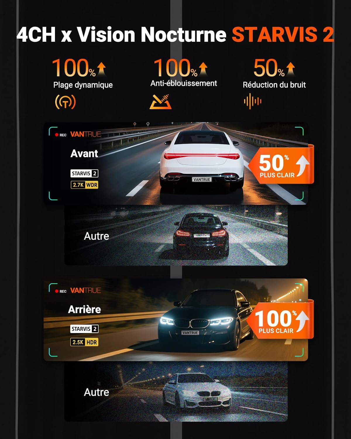 Thumbnail 2 de VANTRUE N5S Dashcam 4 canaux 2,7K