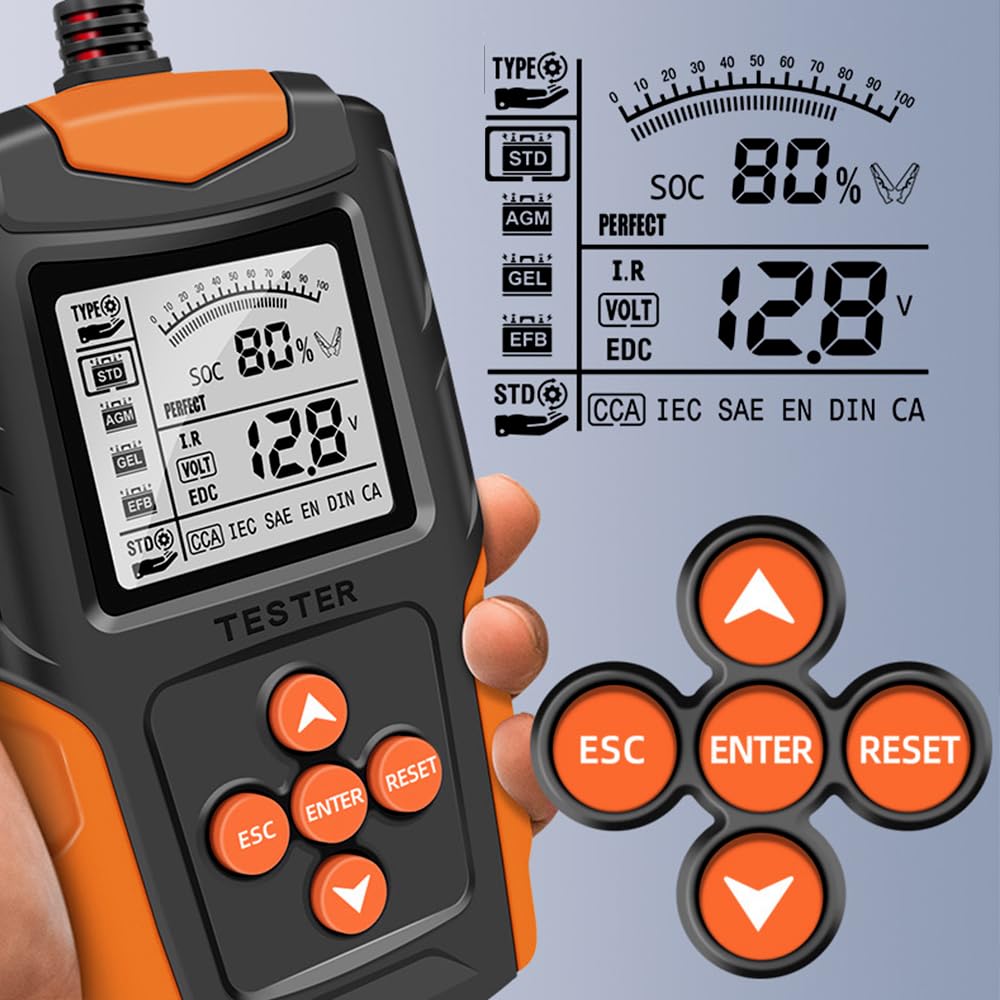 Thumbnail 6 de Heemol 12 V/24 V accutester met lcd voor auto- en voertuigaccu’s