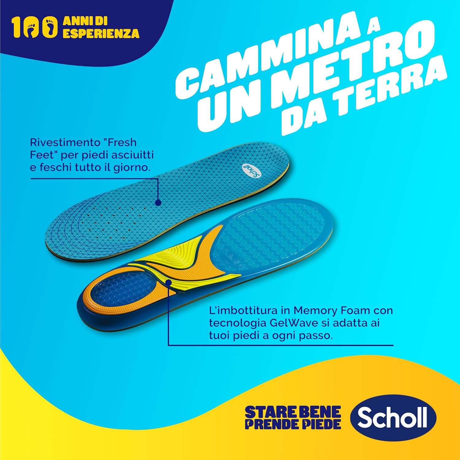 Detalle de Dr. Scholl’s GelActiv Solette in memory foam con tecnologia GelWave per scarpe casual e sneakers (taglie 40–46.5), ritagliabili