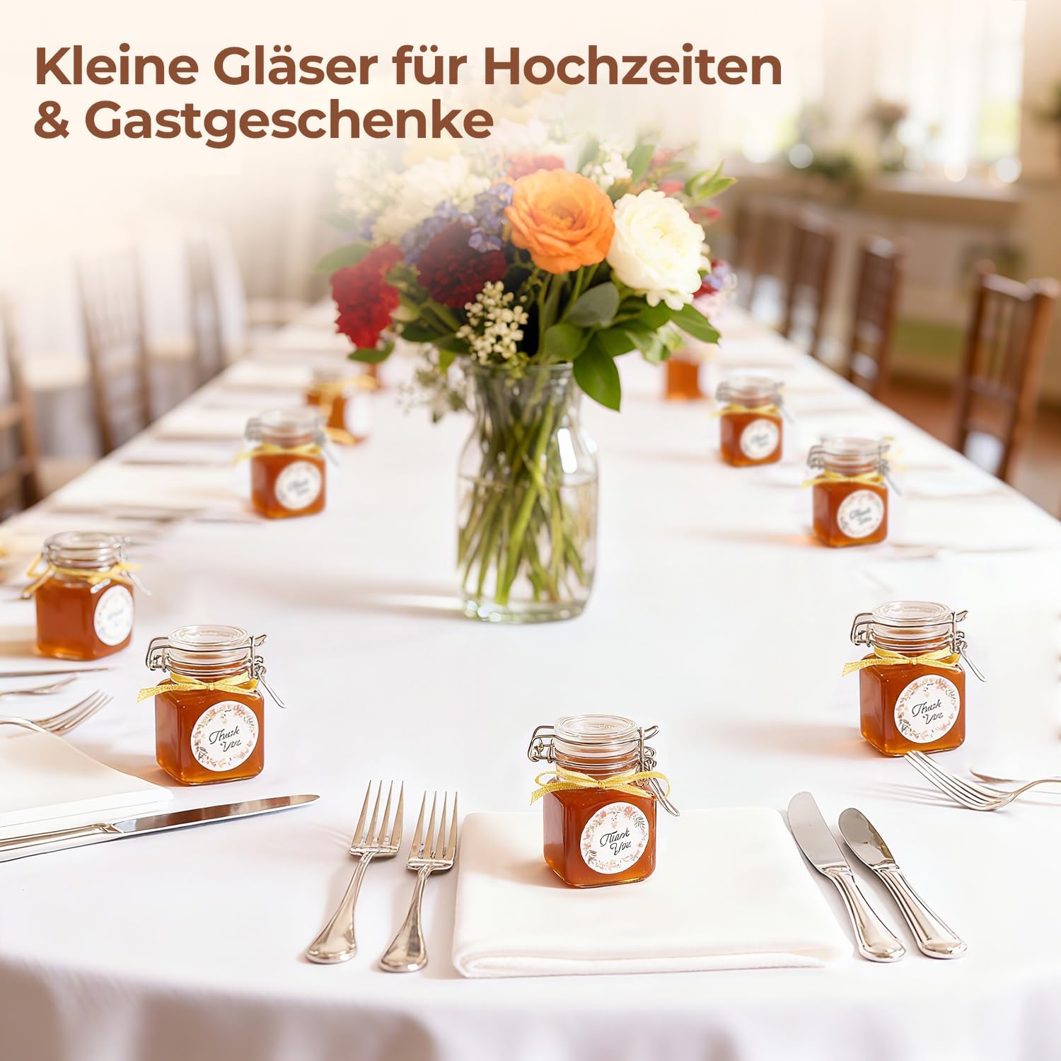 Detalle 2 de ComSaf 12er Gewürzgläser-Set 120 ml – luftdicht, quadratisch, mit Trichter & Etikettenbogen