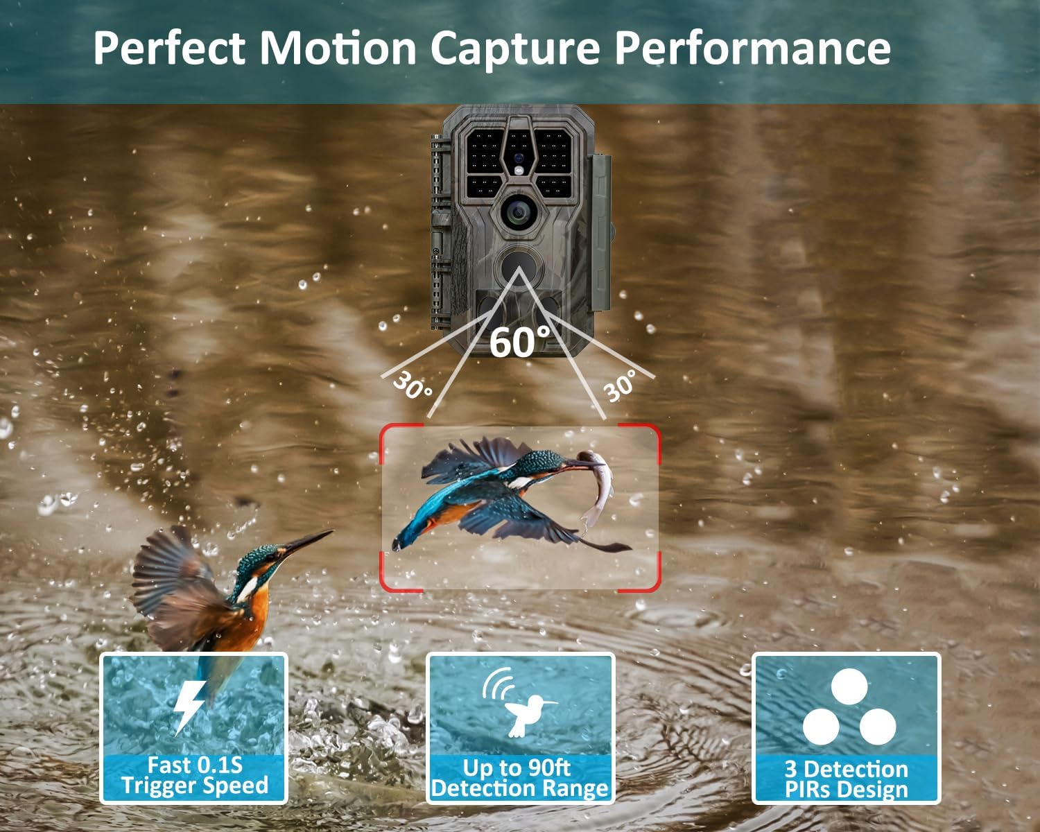 Detalle 2 de GardePro E5S Non-Cellular Trail Camera, 64MP Photos, 1296p Video