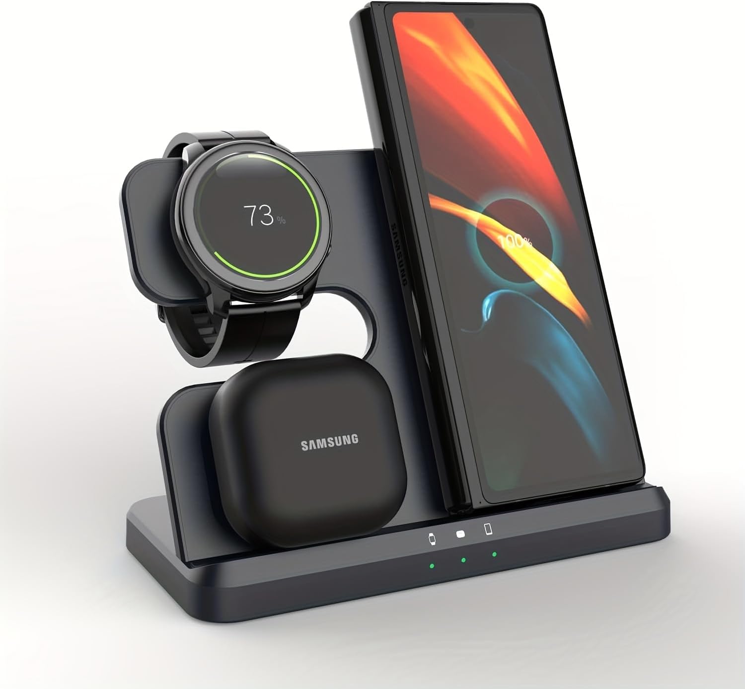 Nongxiang 3-i-1 trådlös laddningsstation för Samsung med USB-C
