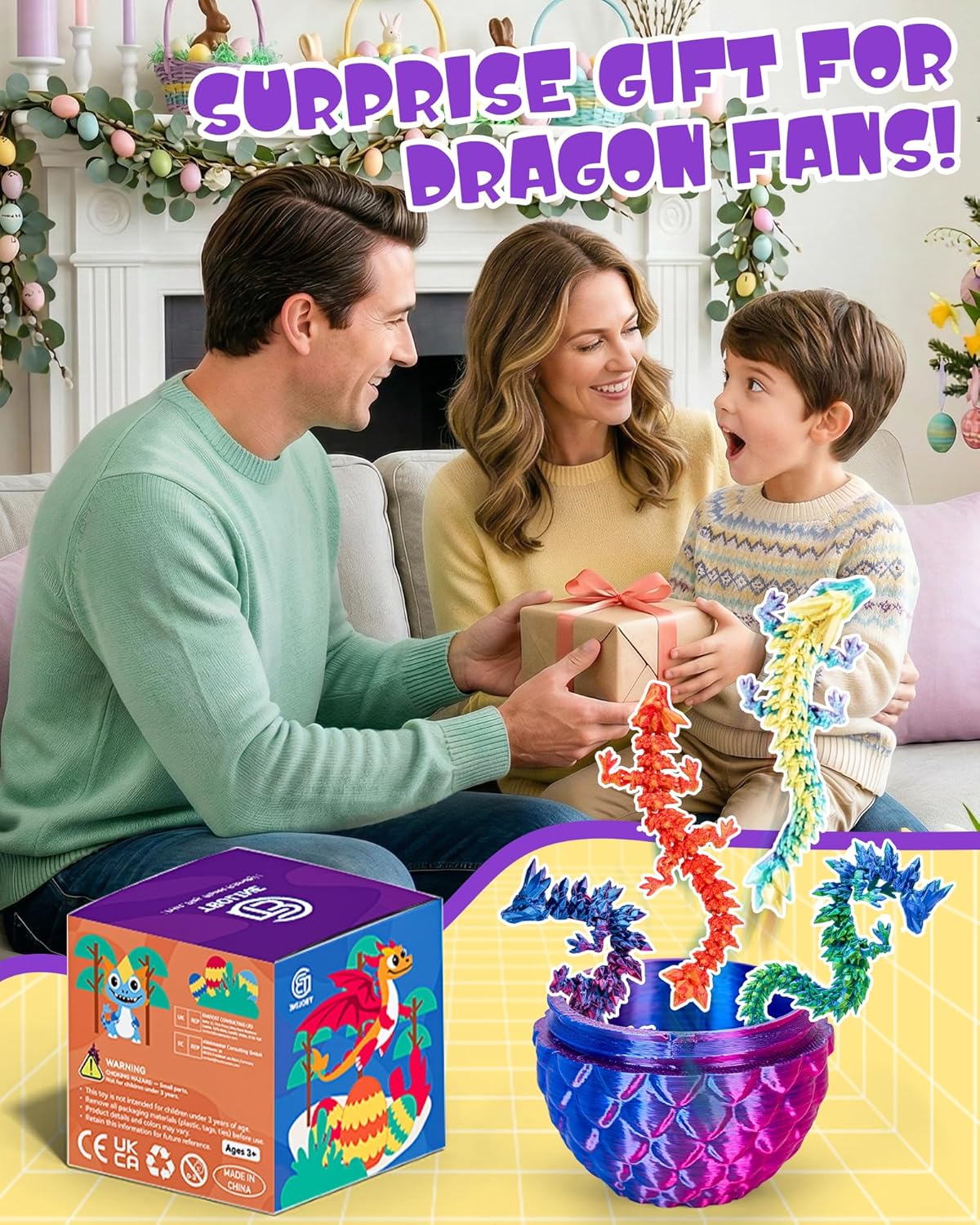 Thumbnail 5 de TBOLINE 4PCS 3D Printed Dragon Egg