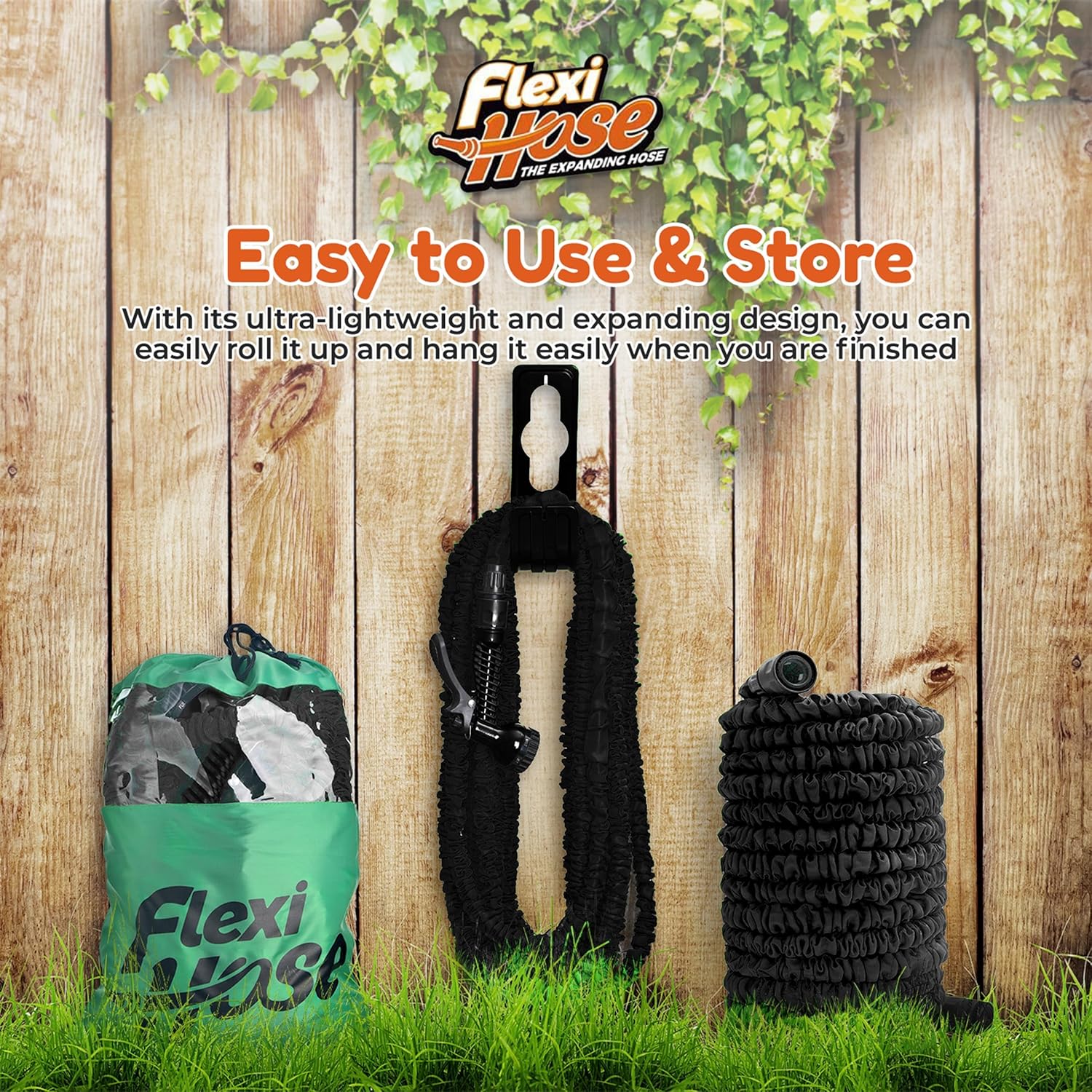 Thumbnail 3 de Flexi Hose Expandable Garden Hose (150ft / 45 m) with Spray Nozzle & 3/4-inch Fittings